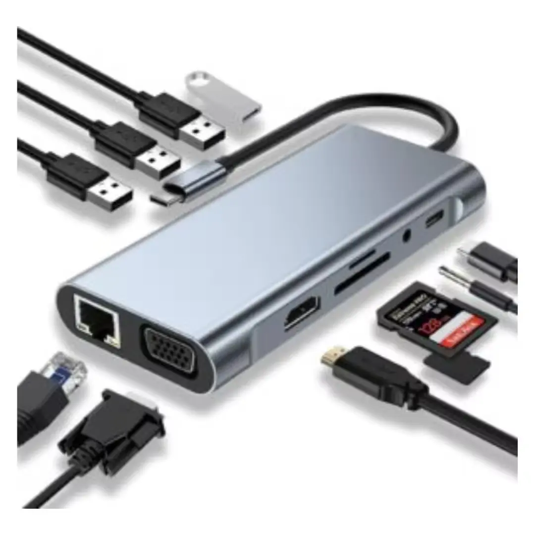 hub usb type c 11 en 1 hdmi 4k rj45
