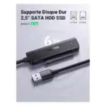 câble adaptateur sata vers usb ugreen compact