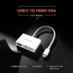 adaptateur ugreen blanc pour écran et projecteur