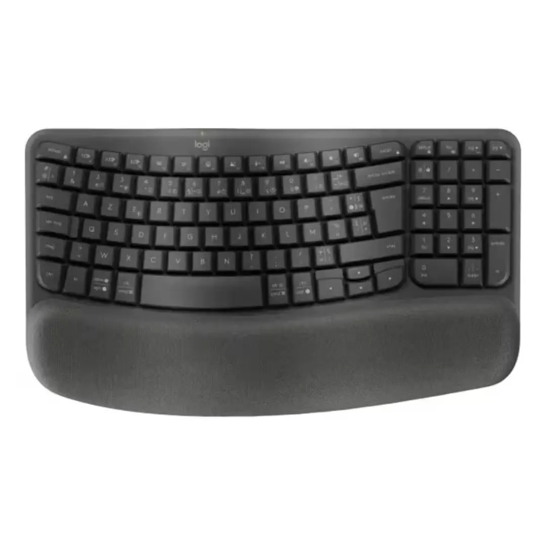 logitech wave keys clavier ergonomique azerty bluetooth repose poignets