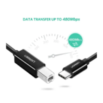 câble USB imprimante bureau stable et rapide