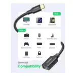 câble USB-C OTG haute vitesse compact