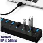 concentrateur USB 7 ports avec câble